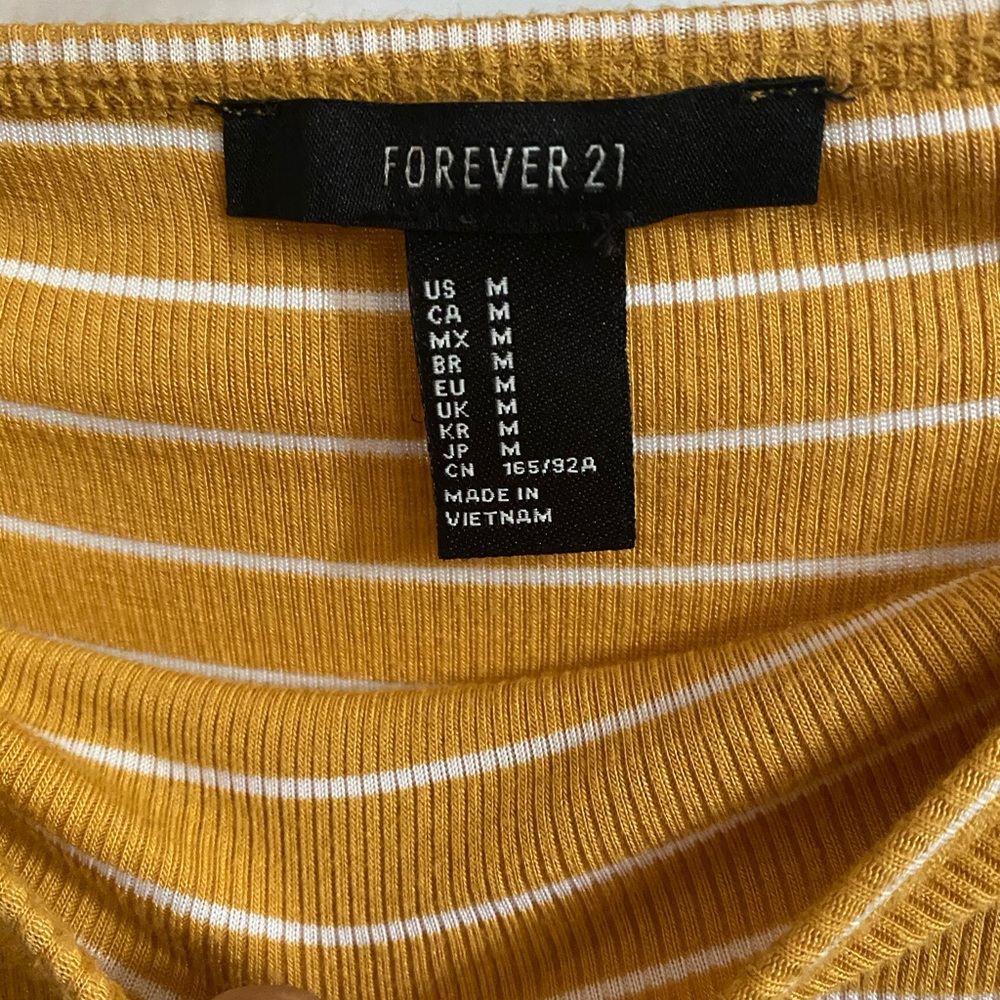 Yellow stripped Long Sleeve Body suit